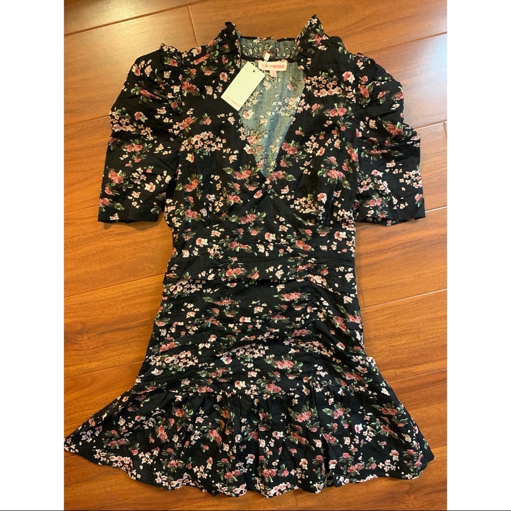 Re:named Ruched Floral Short Sleeve Dress - Small